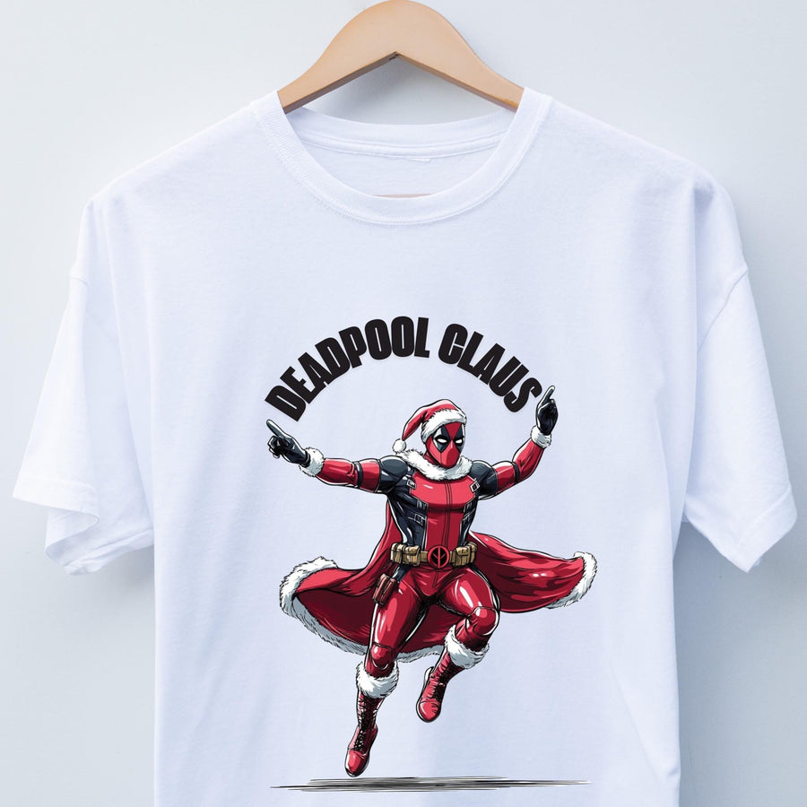 Deadpool Claus Christmas T-Shirt – Funny Deadpool Santa Tee, Marvel Xmas Shirt, Superhero Christmas Gift for Him or Her