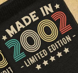 24th Birthday Socks | Limited Edition Made In 2002 Funny Gift