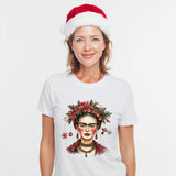 Frida Kahlo Christmas Shirt – Festive Frida T-Shirt, Feminist Holiday Tee, Latina Power Gift, Strong Women Xmas Top, Mex