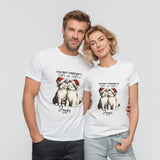 Our First Christmas Together Cat Couple T-Shirt – Personalised Surname Christmas Shirt, Cute Cat Lovers Xmas Gift for Co