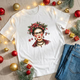 Frida Kahlo Christmas Shirt – Festive Frida T-Shirt, Feminist Holiday Tee, Latina Power Gift, Strong Women Xmas Top, Mex