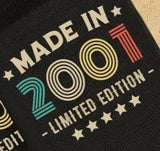 25th Birthday Socks | Limited Edition Made In 2001 Gift