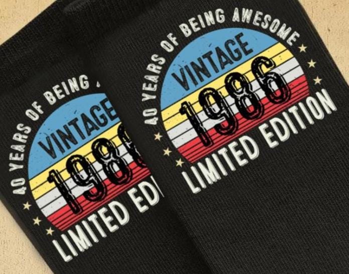40th Birthday Socks – Since 1986, Funny Gift