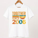 20th Anniversary Matching Couple T-Shirts, Vintage Married Since 2006