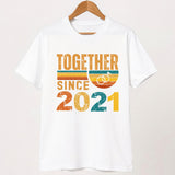 5th Anniversary Matching Couple Shirts, Married Since 2021