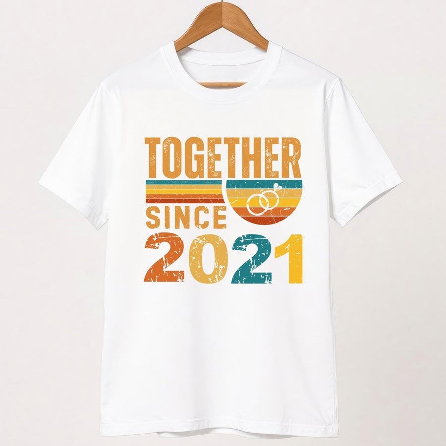 5th Anniversary Matching Couple Shirts, Married Since 2021