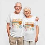 50th Anniversary Matching Couple T-Shirts, Golden Anniversary Gift, Together Since 1976
