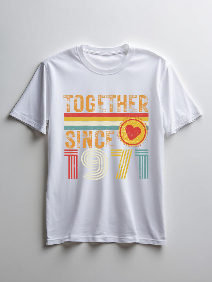 55th Anniversary Matching T-Shirts, Emerald Anniversary Gift, Together Since 1971