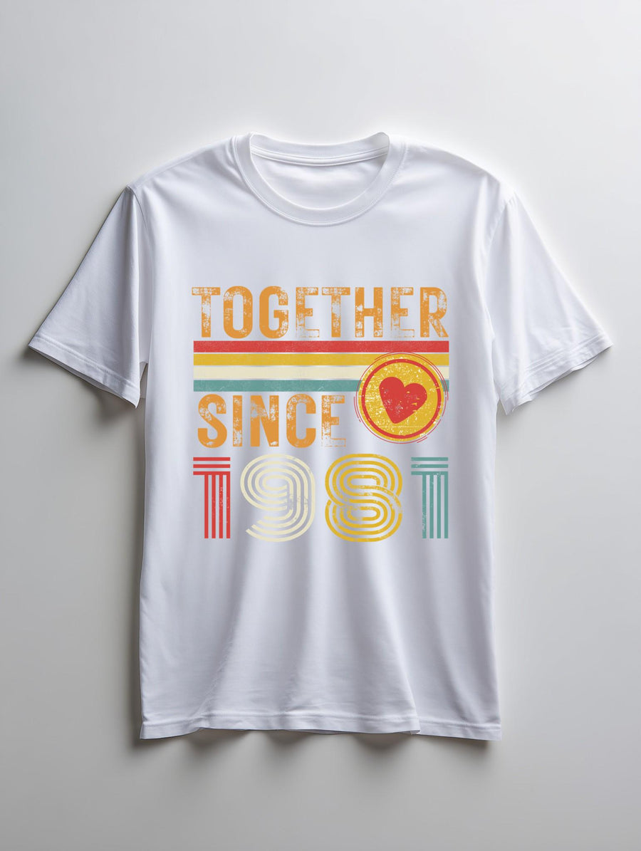 45th Anniversary Matching Couple T-Shirts, Established 1981, Sapphire Anniversary Gift