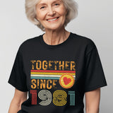 45th Anniversary Matching Couple T-Shirts, Established 1981, Sapphire Anniversary Gift