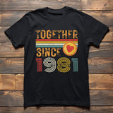 45th Anniversary Matching Couple T-Shirts, Established 1981, Sapphire Anniversary Gift