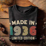 1936 90th Birthday T-Shirt | Funny 90th Gifts for Him and Her | Classic Birthday Shirt for Men and Women