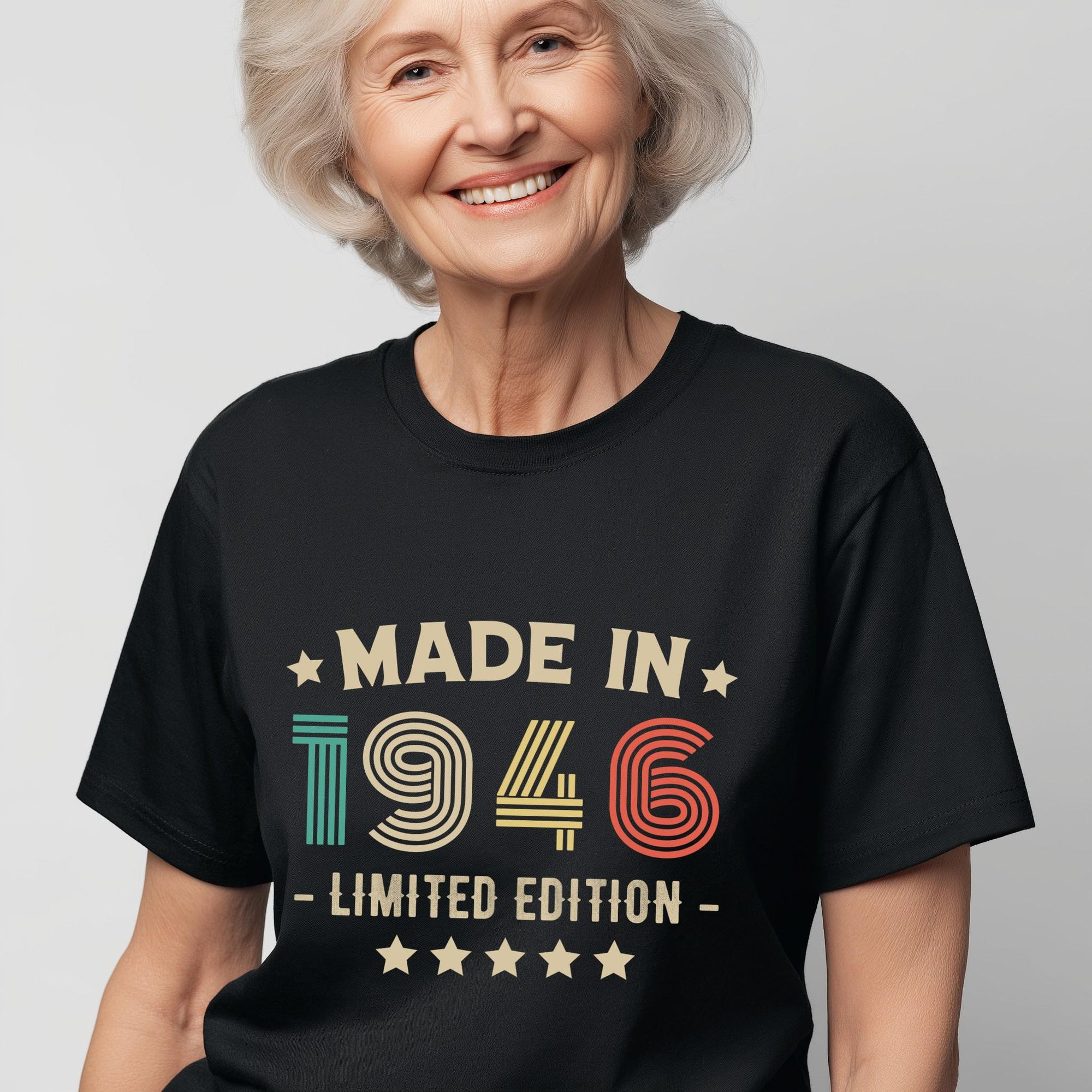 1946 80th Birthday T-Shirt | Funny 80th Gifts for Him and Her | Classic Birthday Shirt for Men and Women