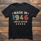 1946 80th Birthday T-Shirt | Funny 80th Gifts for Him and Her | Classic Birthday Shirt for Men and Women