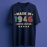 80th Birthday T-Shirt | Vintage 1946 Limited Edition | Funny 80th Gift for Men and Women | Classic 80th T-Shirt for Him 