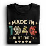 80th Birthday T-Shirt | Vintage 1946 Limited Edition | Funny 80th Gift for Men and Women | Classic 80th T-Shirt for Him 