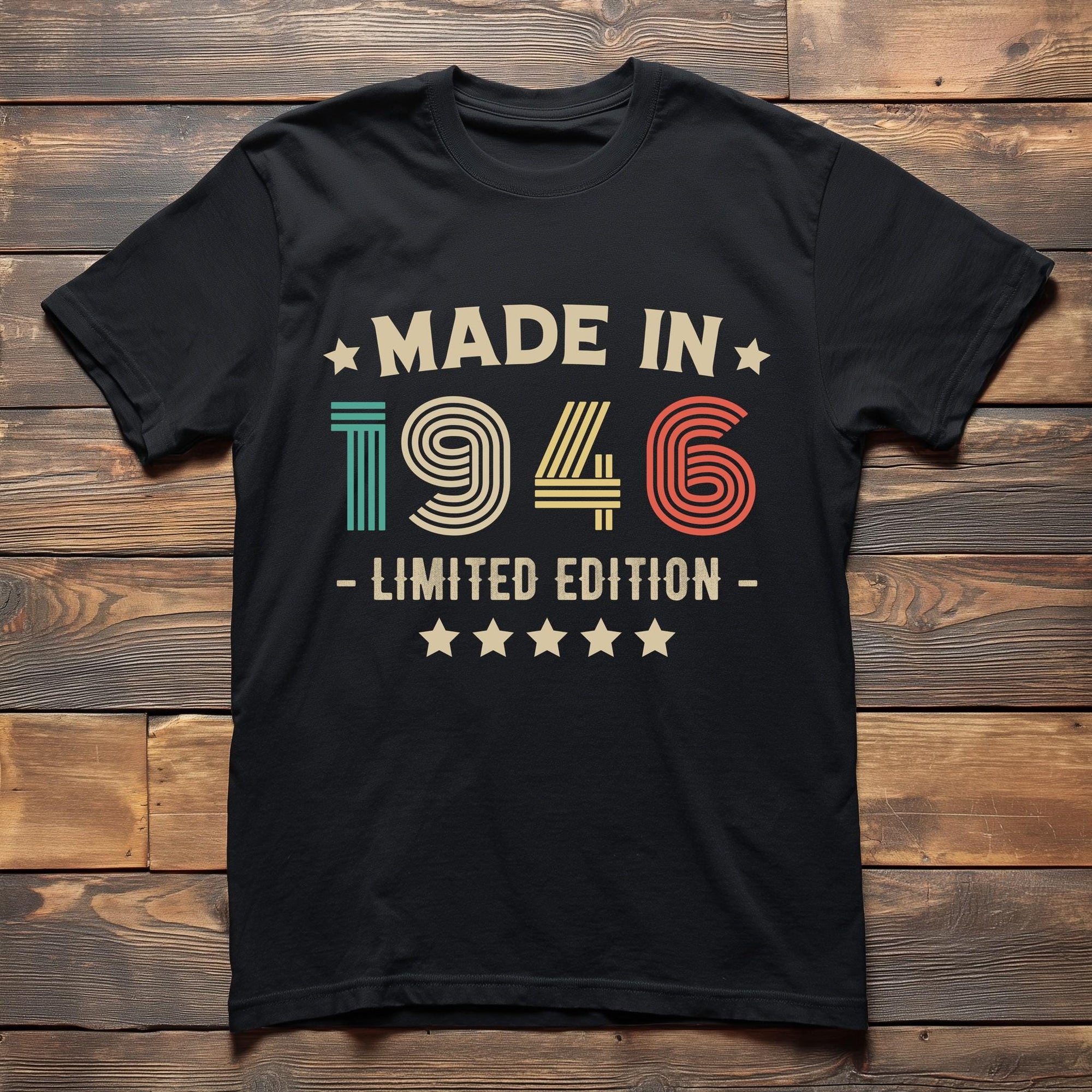 80th Birthday T-Shirt | Vintage 1946 Limited Edition | Funny 80th Gift for Men and Women | Classic 80th T-Shirt for Him 