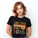 10th Anniversary Matching Couple T-Shirts, Tin Anniversary Gift