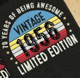 70th Birthday Socks: Vintage 1956 Limited Edition