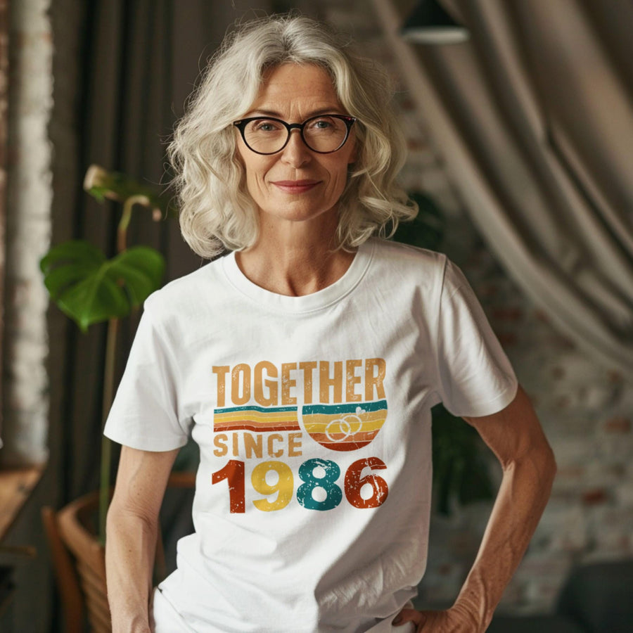 40th Anniversary Matching Couple Shirts, Ruby Wedding Gift, Since 1986