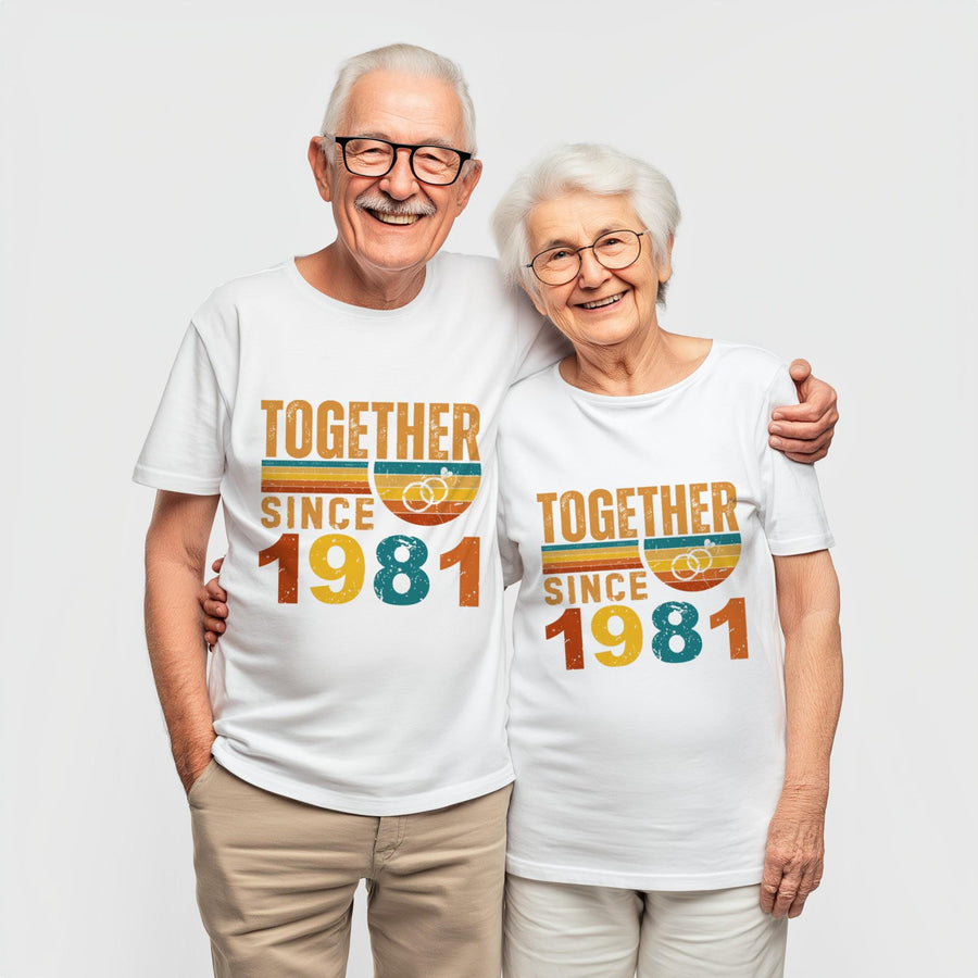 45th Anniversary Matching Couple T-Shirts, Sapphire Wedding Gift