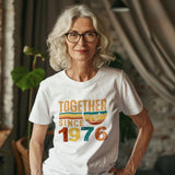 50th Anniversary Matching Couple T-Shirts, Golden Wedding Gift, Since 1976