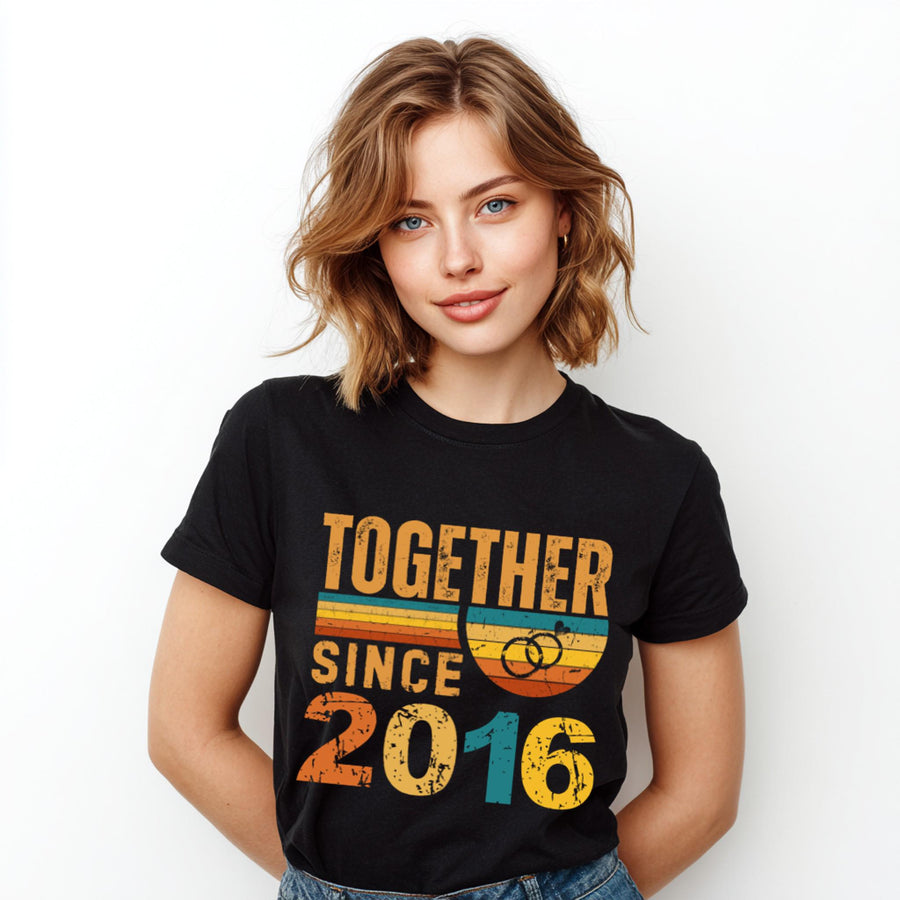 10th Anniversary Matching Couple Shirts, Together Since 2016