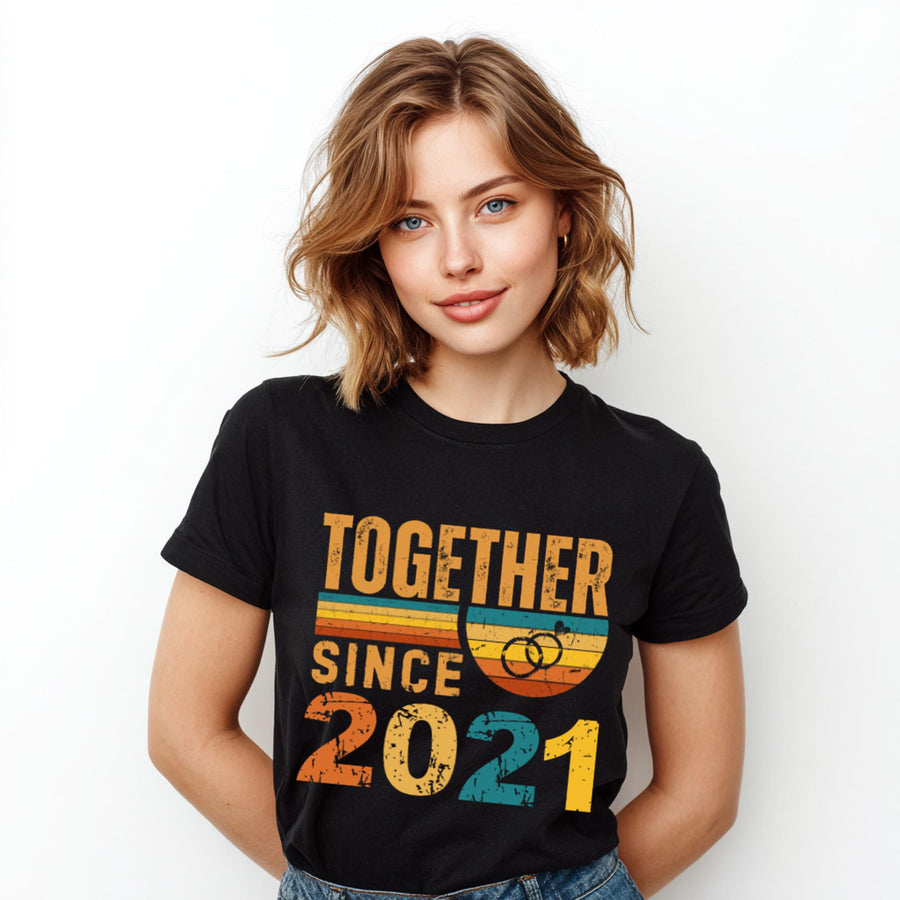 5th Anniversary Matching Couple Shirts, Married Since 2021