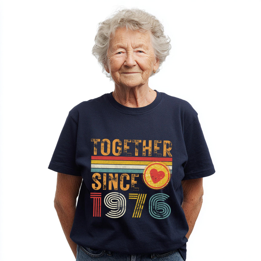 50th Anniversary Matching Couple T-Shirts, Golden Anniversary Gift, Together Since 1976