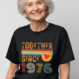 50th Anniversary Matching Couple T-Shirts, Golden Anniversary Gift, Together Since 1976