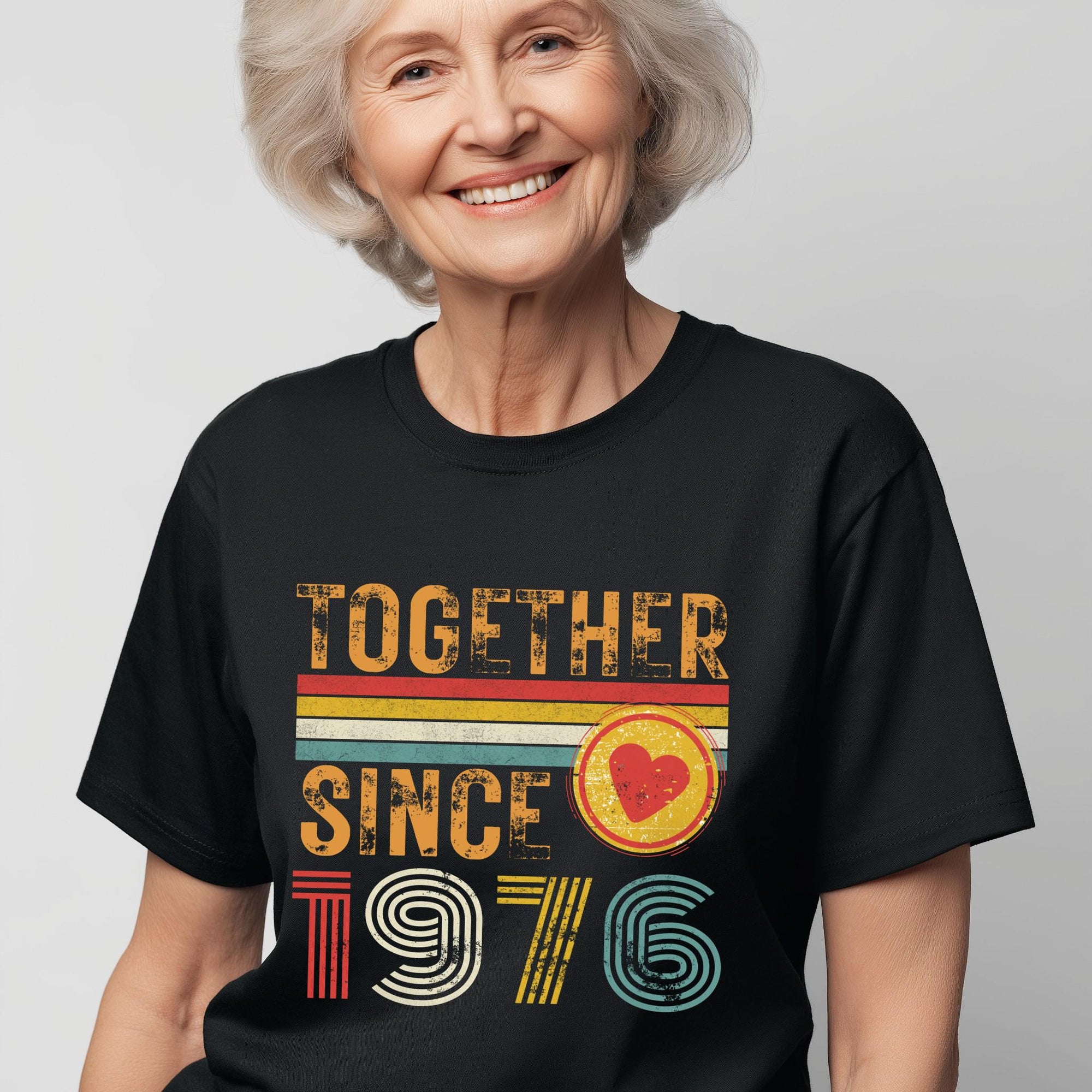50th Anniversary Matching Couple T-Shirts, Golden Anniversary Gift, Together Since 1976
