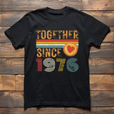 50th Anniversary Matching Couple T-Shirts, Golden Anniversary Gift, Together Since 1976