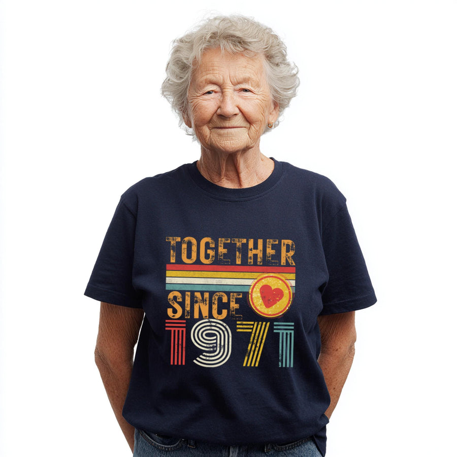 55th Anniversary Matching T-Shirts, Emerald Anniversary Gift, Together Since 1971