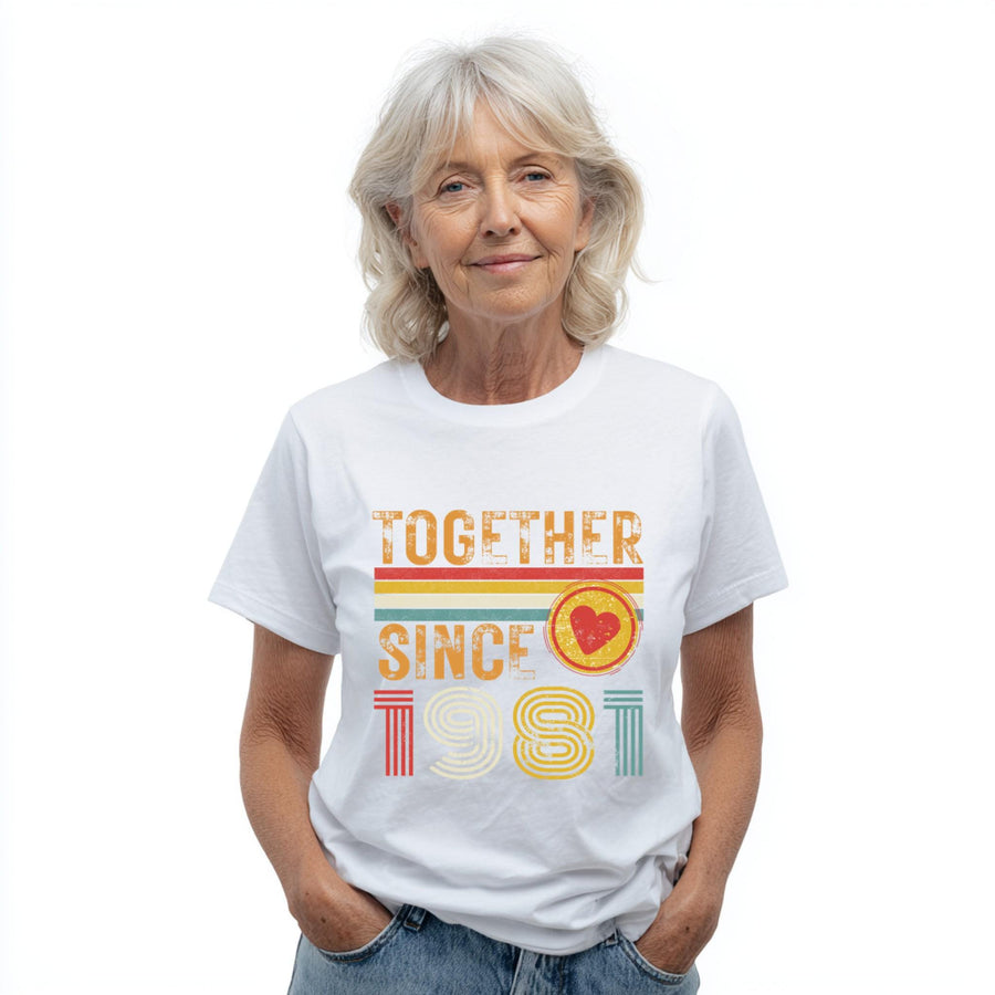 45th Anniversary Matching Couple T-Shirts, Established 1981, Sapphire Anniversary Gift