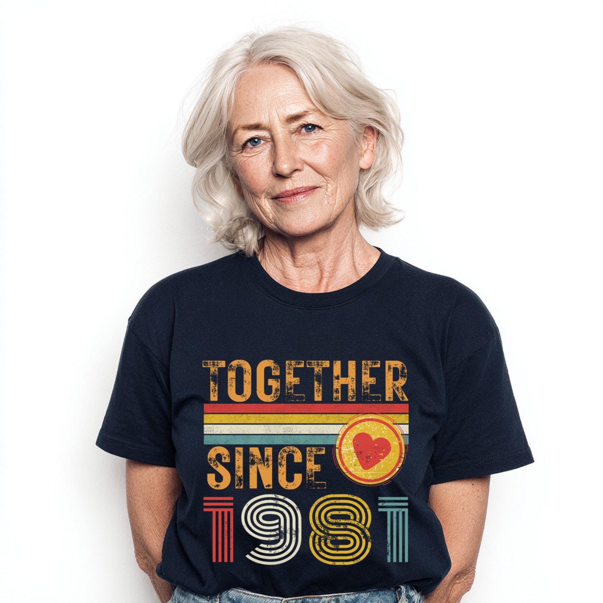 45th Anniversary Matching Couple T-Shirts, Established 1981, Sapphire Anniversary Gift