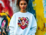 Frida Kahlo Art Sweatshirt | Unique Valentines Gift for Her | Women's Love for Valentine's Day | Frida Inspired 