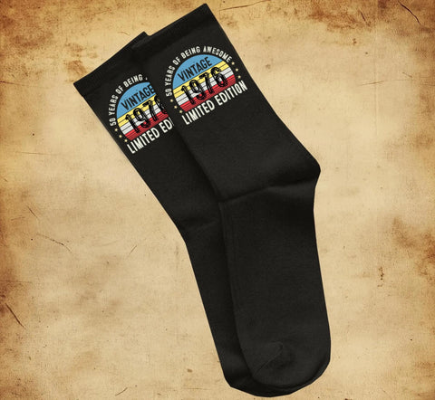 Socks 50th Birthday Gifts For Men Or Women Awesome Since 1976 50 Years Old