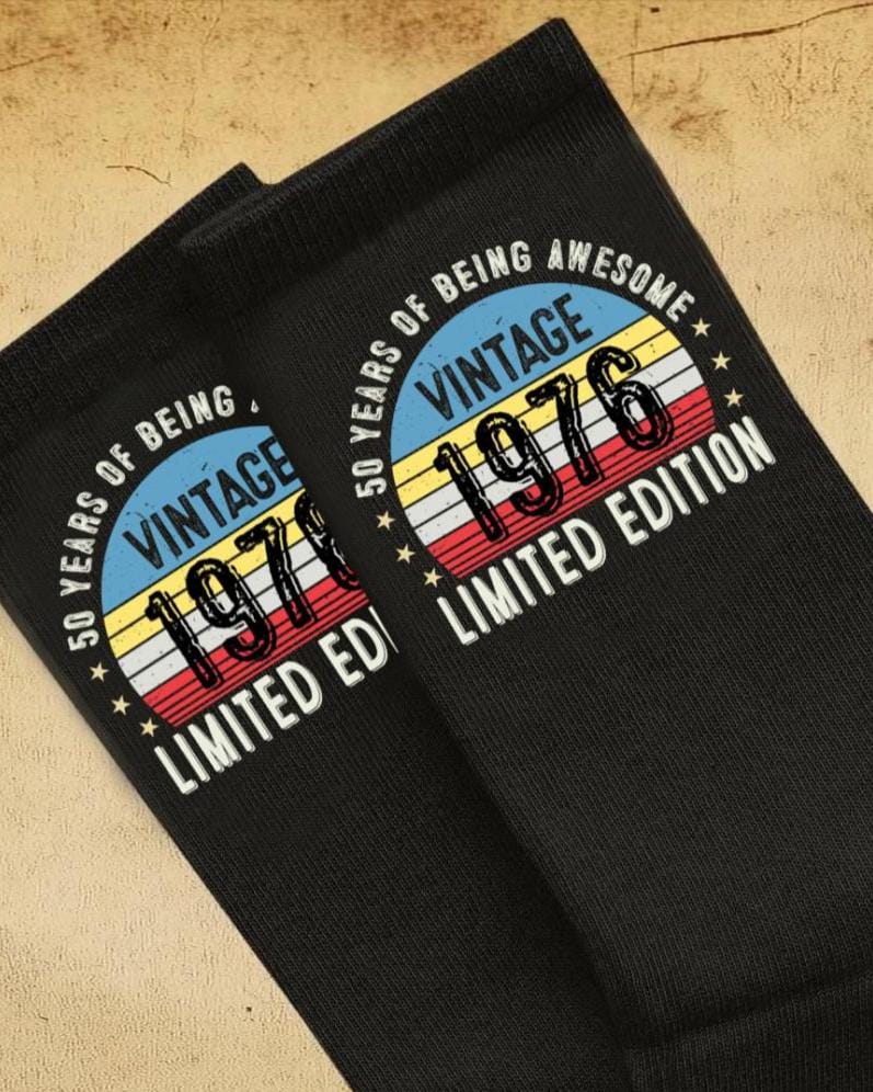 Socks 50th Birthday Gifts For Men Or Women Awesome Since 1976 50 Years Old