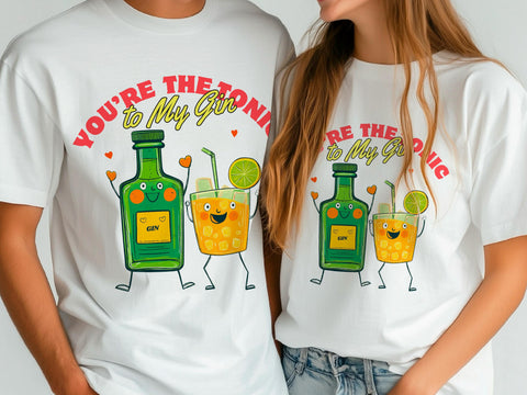 Matching Couple T-Shirts – Funny Gin and Tonic Valentines Gift