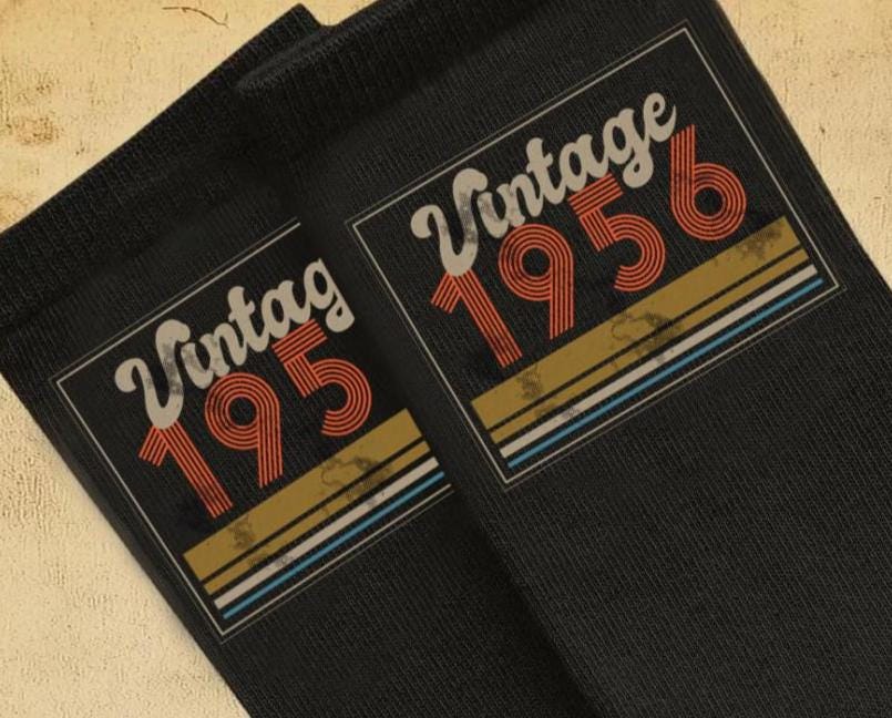 Vintage 1956 Socks | Funny 70th Birthday Gift for Men and Women