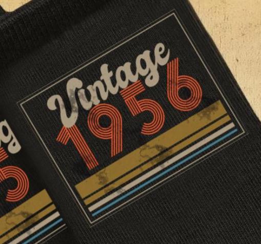 Vintage 1956 Socks | Funny 70th Birthday Gift for Men and Women