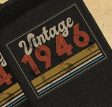 Vintage 1946 Socks | Funny 80th Birthday Gift for Men and Women