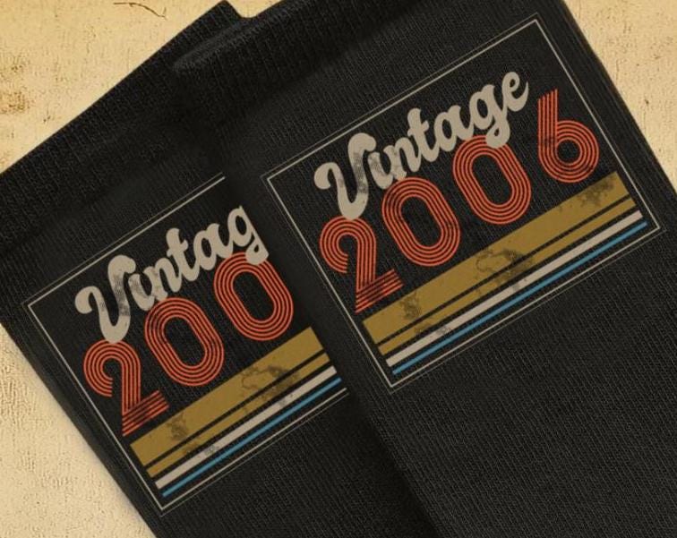 Vintage 2006 Socks | Funny 20th Birthday Gift for Men and Women