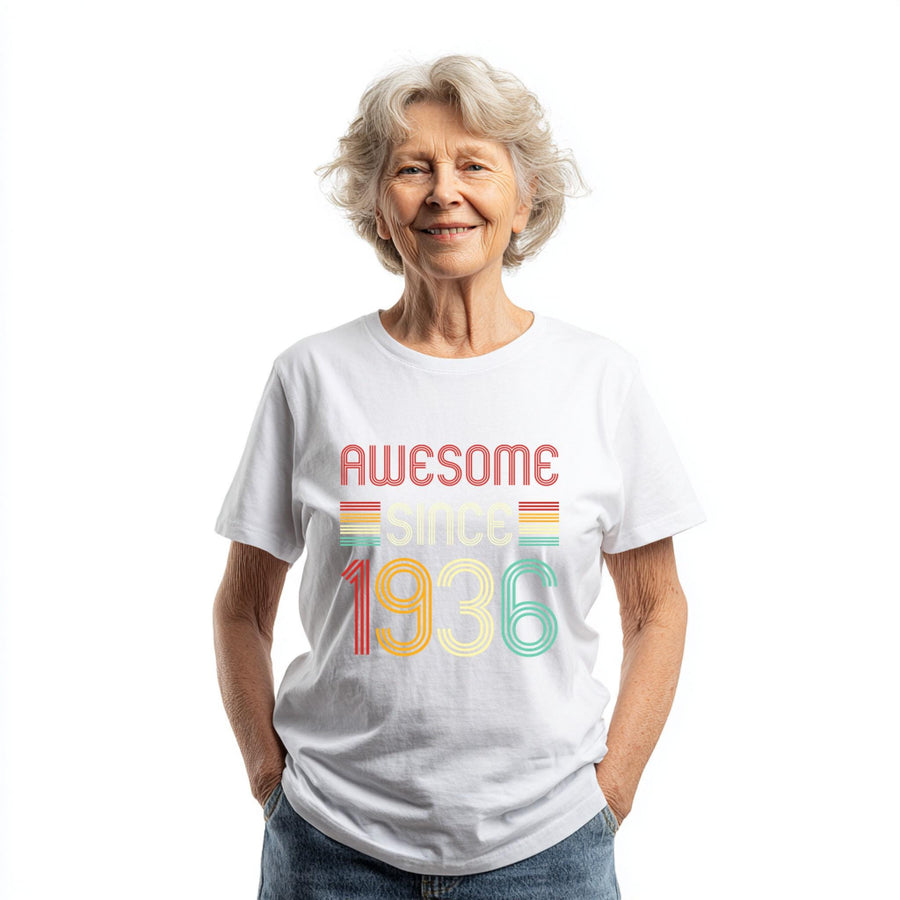Awesome Since 1936 T-Shirt | Vintage Birthday Gift for Men and Women