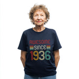 Awesome Since 1936 T-Shirt | Vintage Birthday Gift for Men and Women