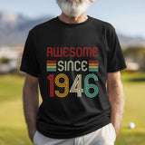 Awesome Since 1946 T-Shirt | Vintage Birthday Gift for Men and Women