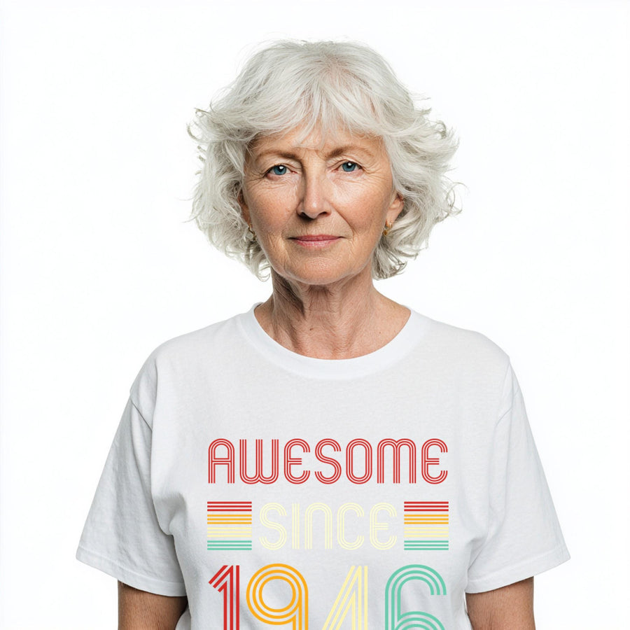Awesome Since 1946 T-Shirt | Vintage Birthday Gift for Men and Women