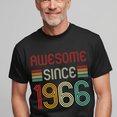 Awesome Since 1966 T-Shirt | Vintage Birthday Gift for Men and Women