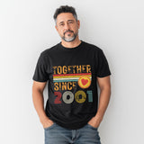 25th Anniversary Couple T-Shirts, Married Since 2001, Silver Anniversary Gift