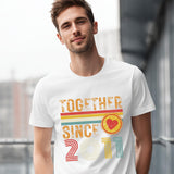 15th Anniversary Matching Couple T-Shirts, Crystal Anniversary Gift